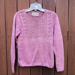 Handknit 🧶 sweater in dusty rose